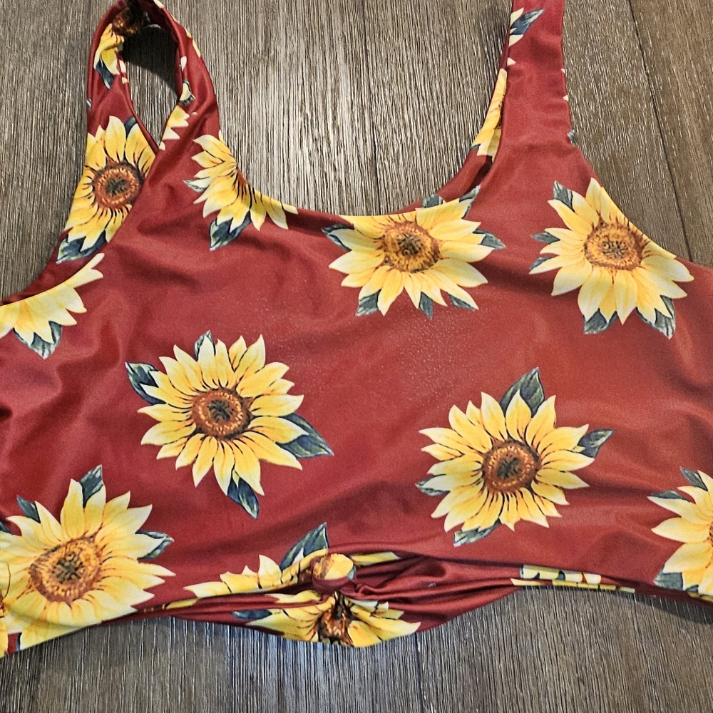 Zaful Sz. Xlarge Sunflower Bikini Top